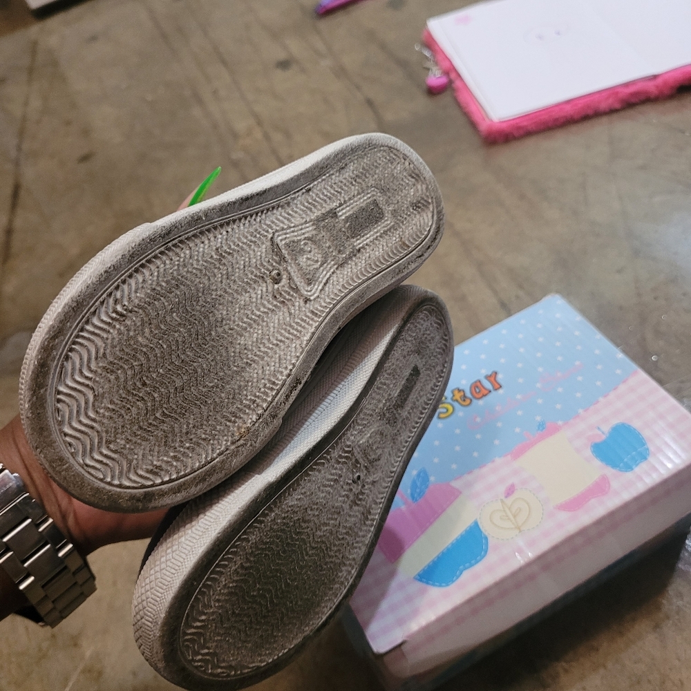 Kids Navy and Pink Slip-On Shoes - Picture 3 of 4